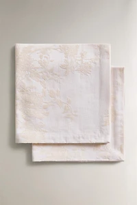 LOT DE 2 SERVIETTES TABLE EN COTON JACQUARD