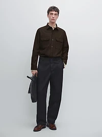 100% wool overshirt with pockets