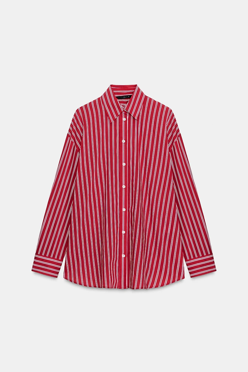 CHEMISE OVERSIZE EN POPELINE RAYÉE