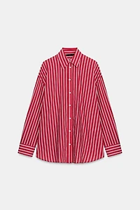 CHEMISE OVERSIZE EN POPELINE RAYÉE