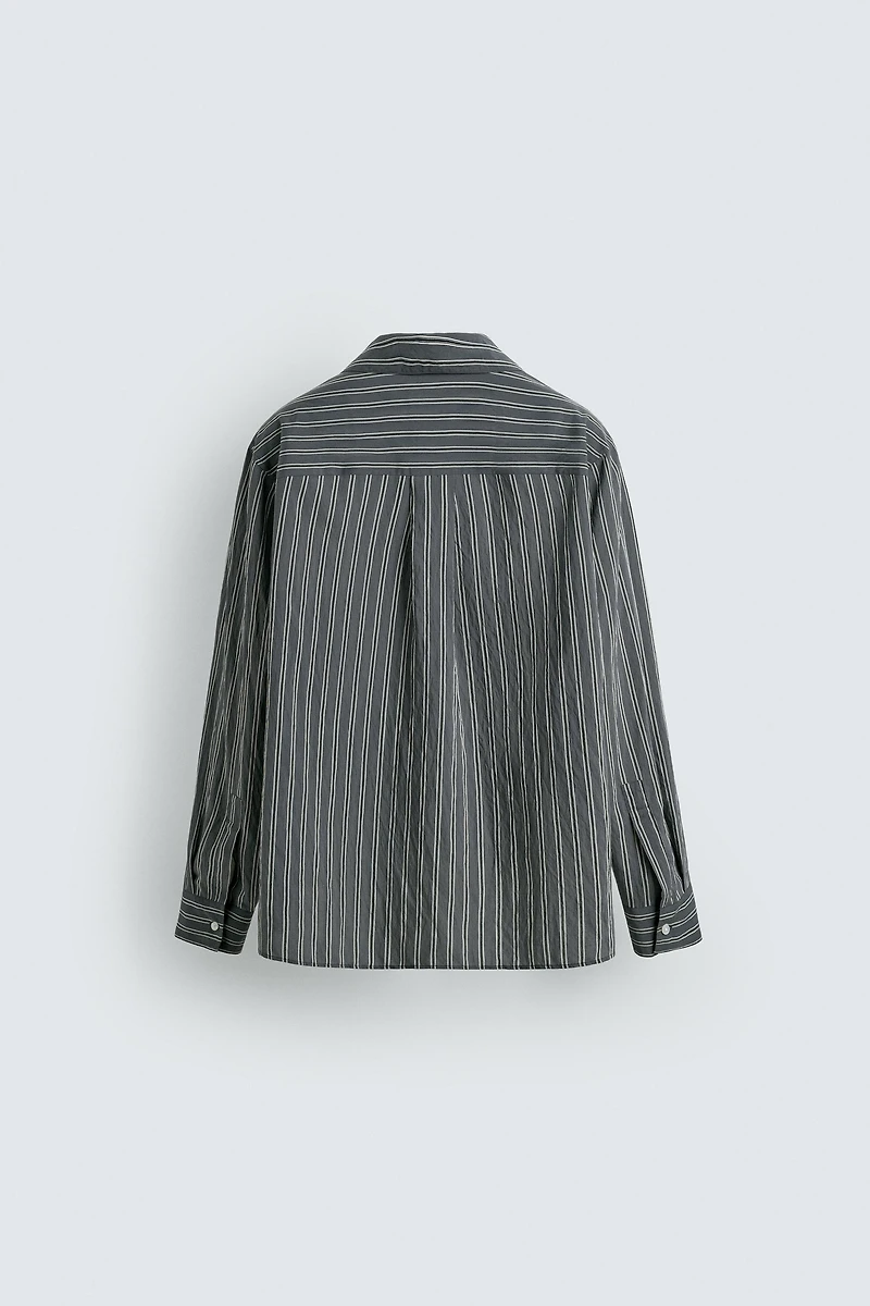 CHEMISE FLUIDE RAYURES EFFET FROISSÉ