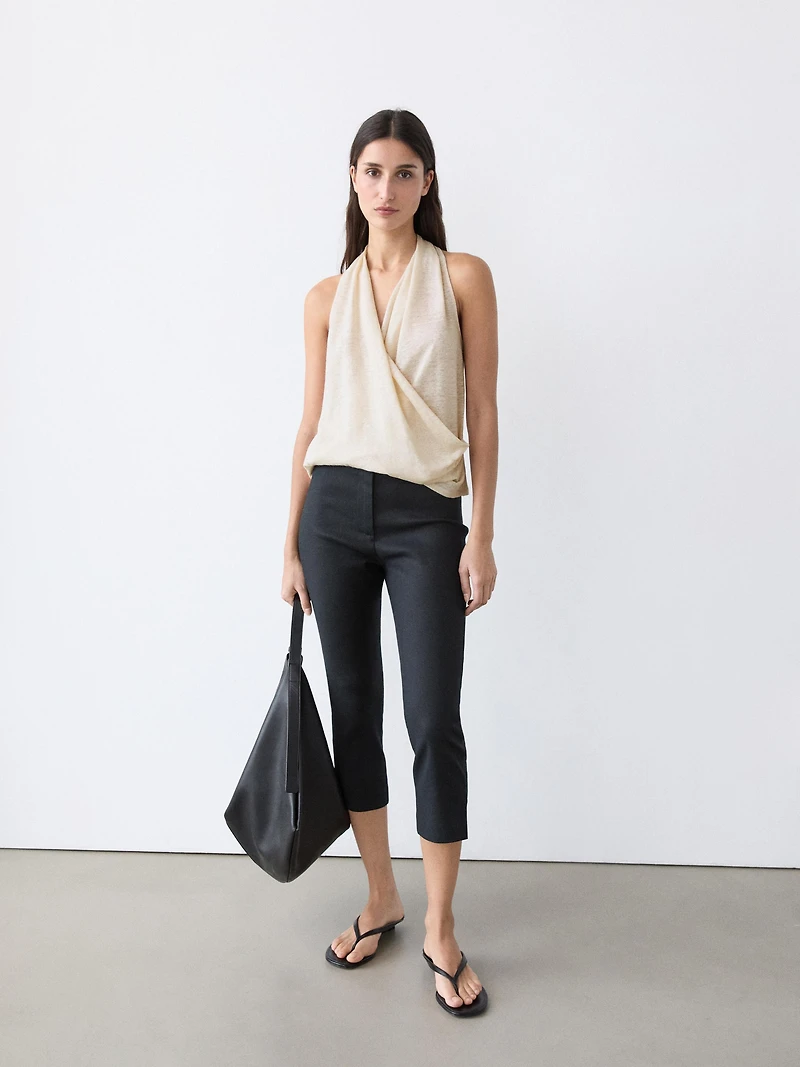 Surplice top with draped detail