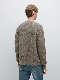 Cardigan en maille chinée 100 % laine