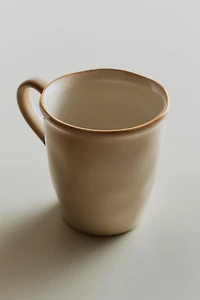 STONEWARE MUG WITH IRREGULAR EDGE