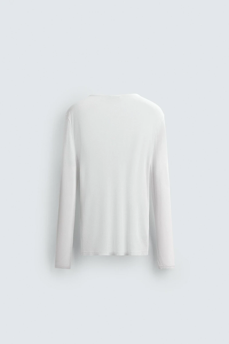 VISCOSE TEXTURED HENLEY SHIRT