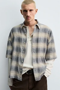 TEXTURED PLAID SHIRT