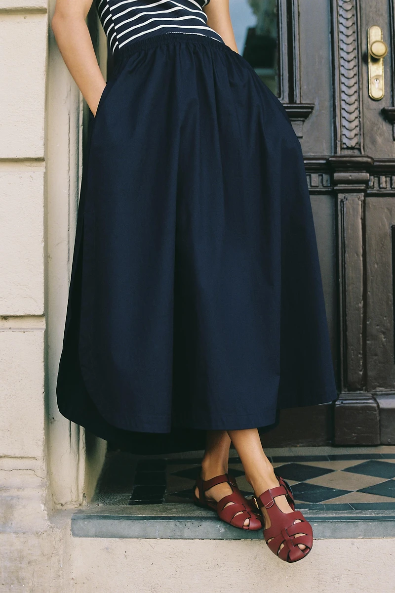 ROBE MIDI COMBINÉE POPELINE