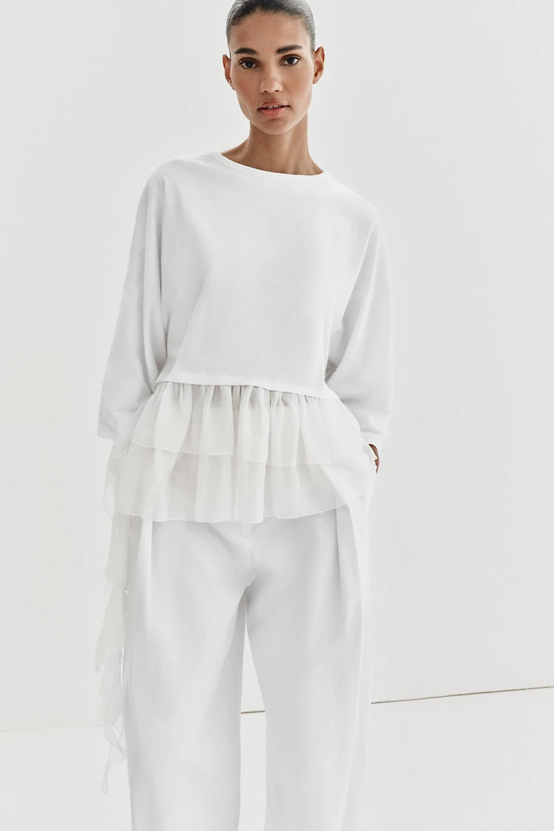 COMBINATION RUFFLE TOP