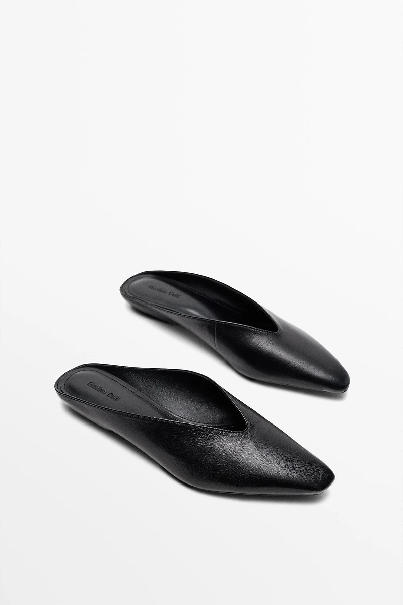 Soft leather mules