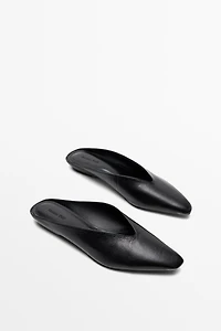 Soft leather mules