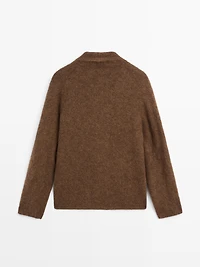 Alpaca blend knit cardigan with pockets