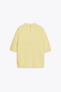 OVERSIZED SHORT SLEEVE KNIT SWEATER