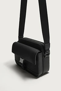 RUBBERIZED CROSSBODY BAG WITH BUCKLE