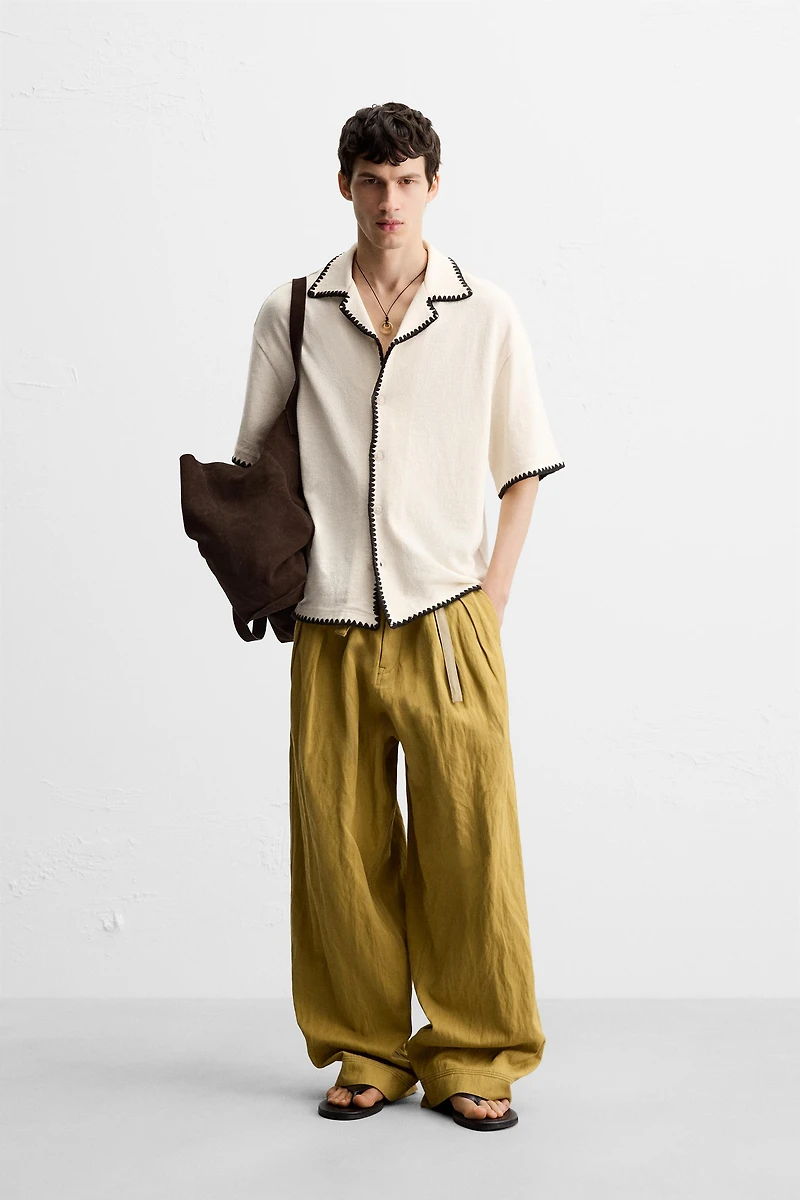 CONTRAST TRIM SHIRT