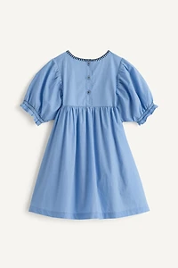 LIMITED EDITION EMBROIDERED ELASTICIZED FLORAL DRESS