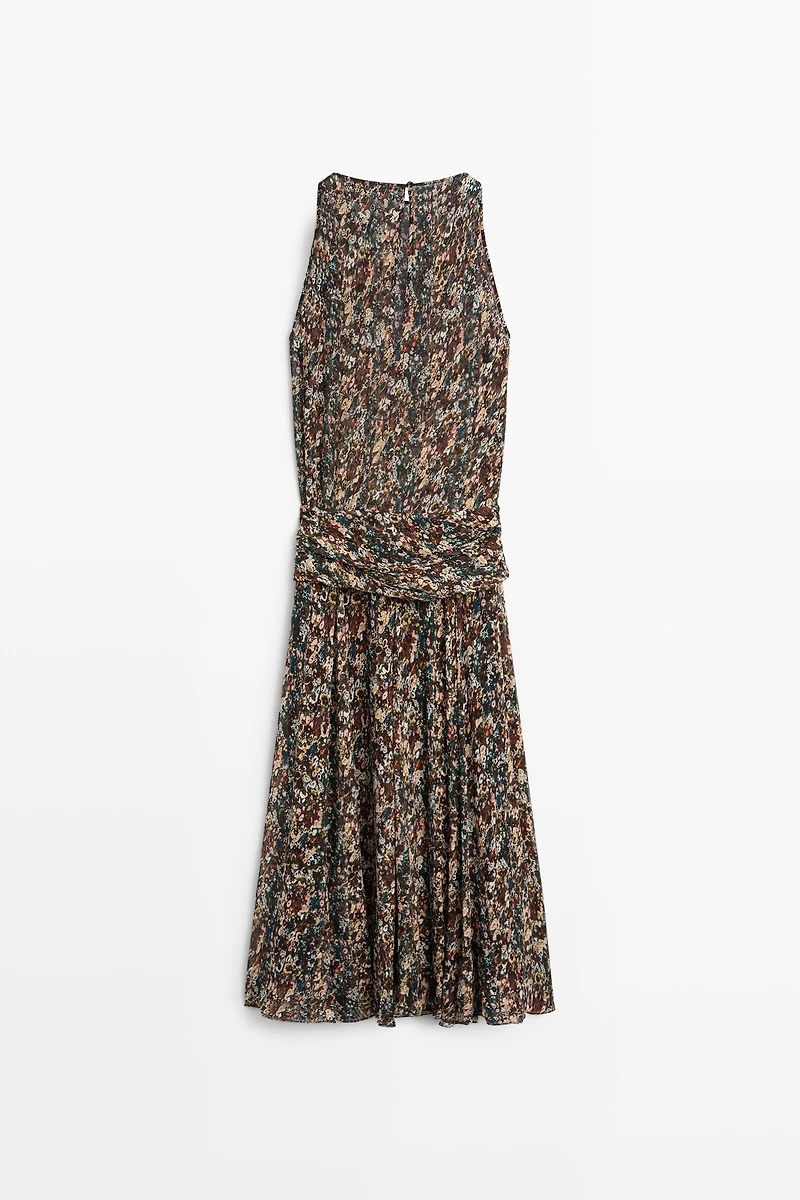 Printed dress with sash detail