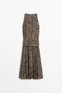 Printed dress with sash detail