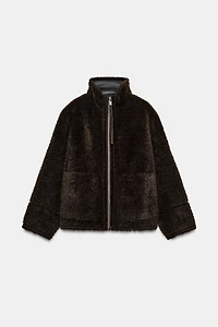 ZW COLLECTION FAUX SHEARLING DOUBLE-FACED JACKET