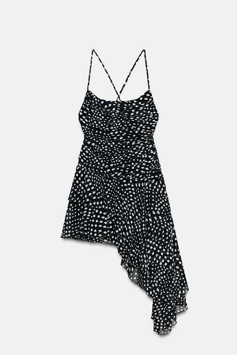 ROBE DRAPÉE À POIS