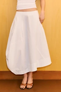 ASYMMETRIC BALLOON MIDI SKIRT
