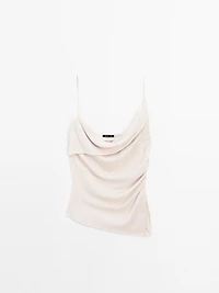 100% cotton top with asymmetric neckline