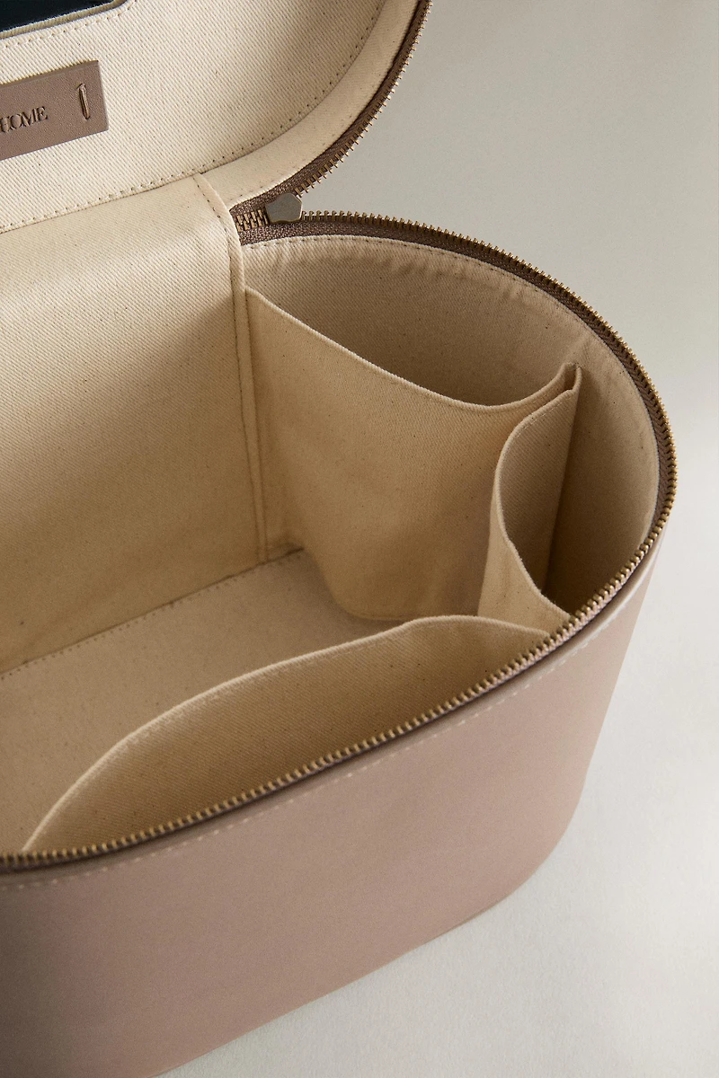 TROUSSE DE TOILETTE RIGIDE CUIR MIROIR