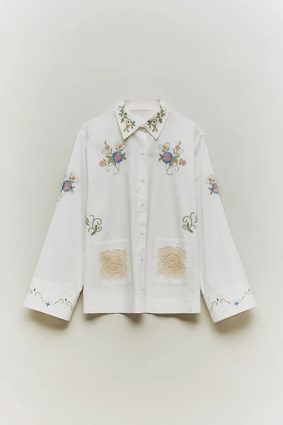 EMBROIDERED CROCHET SHIRT