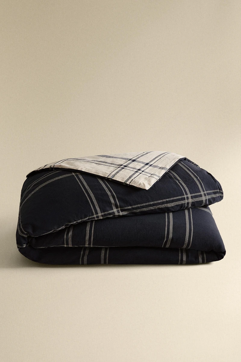 REVERSIBLE CHECK DUVET COVER