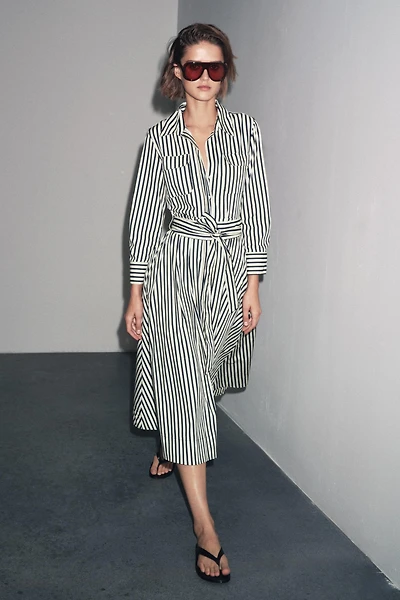 ZW COLLECTION STRIPED SHIRT DRESS