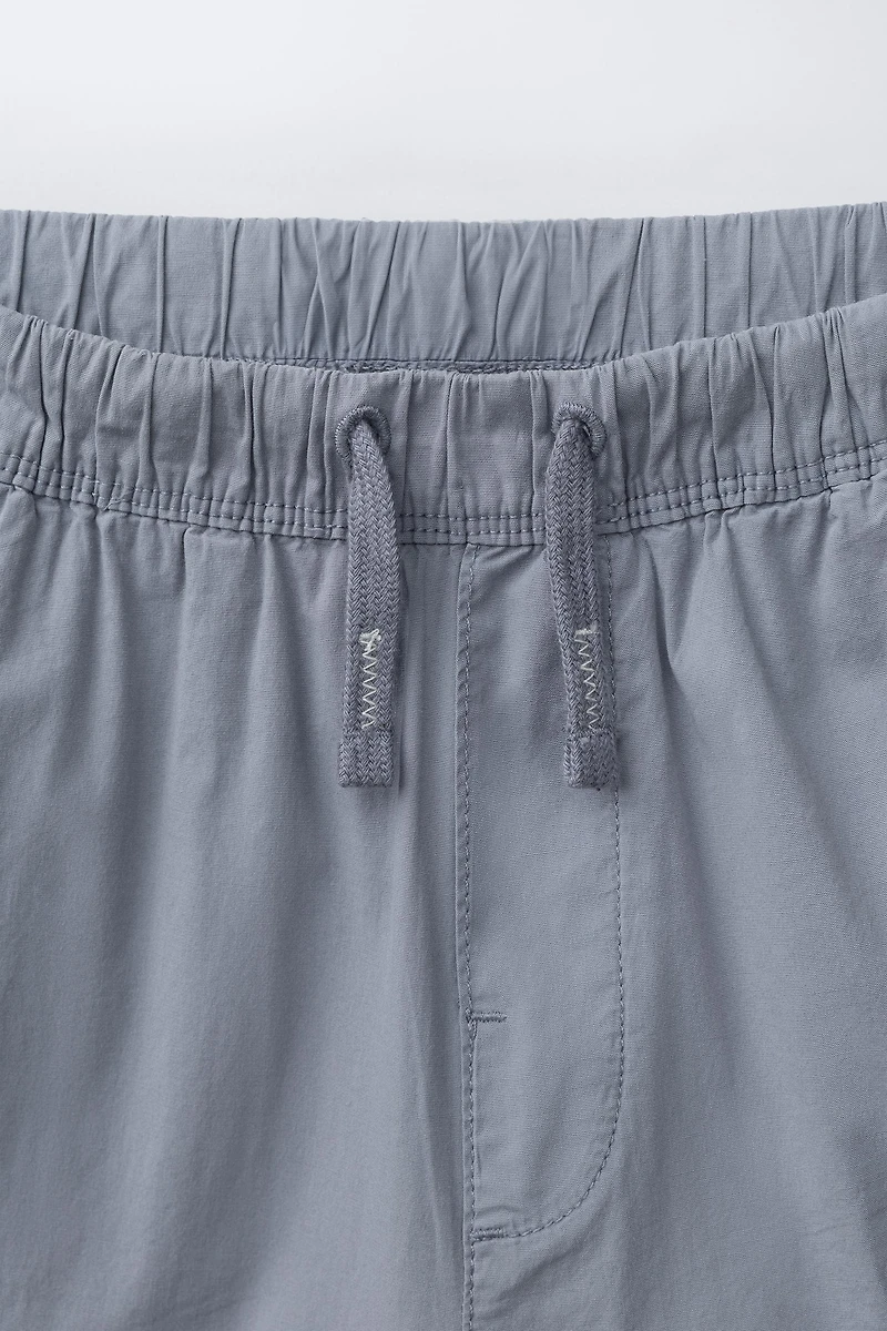 STRAIGHT POPLIN PANTS
