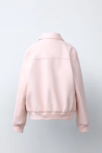 FAUX LEATHER BOMBER JACKET