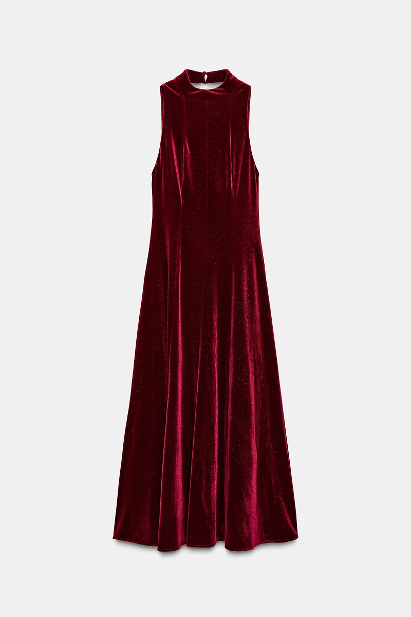 VELVET MIDI DRESS