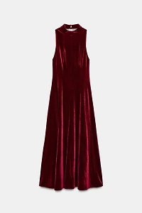 VELVET MIDI DRESS