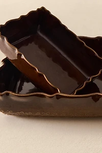 TEXTURED STONEWARE OVEN SERVING DISH