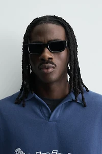 EMBROIDERED TEXTURED POLO SHIRT