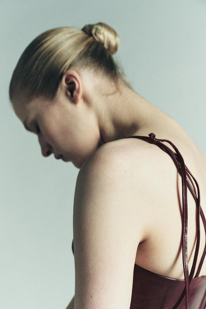 100% LEATHER MINI TOP