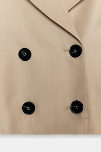 CROPPED CROSSOVER TRENCH COAT