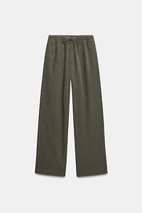 WIDE LEG ELASTIC WAIST PANTS