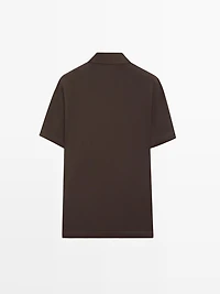 Cotton blend short sleeve polo shirt