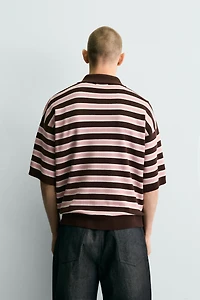 STRIPED JACQUARD KNIT POLO