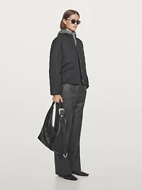 Short water-repellent quilted bomber jacket