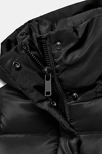 HOODIE BELTED WATER REPELLENT WINDPROOF DOWN COAT
