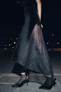 MIDI VELVET LACE DRESS