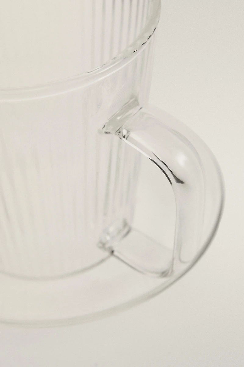 BOROSILICATE GLASS COFFEE CUP AND SAUCER