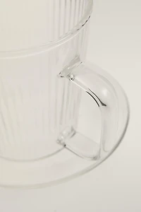 BOROSILICATE GLASS COFFEE CUP AND SAUCER