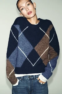 DIAMOND KNIT JUMPER
