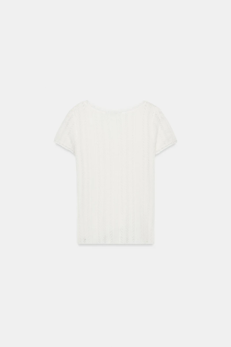 POINTELLE KNIT TOP