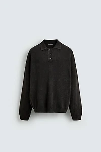 POLO EN MAILLE DÉLAVÉ