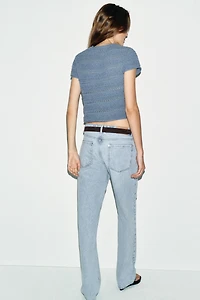 TOP EN MAILLE POINTELLE