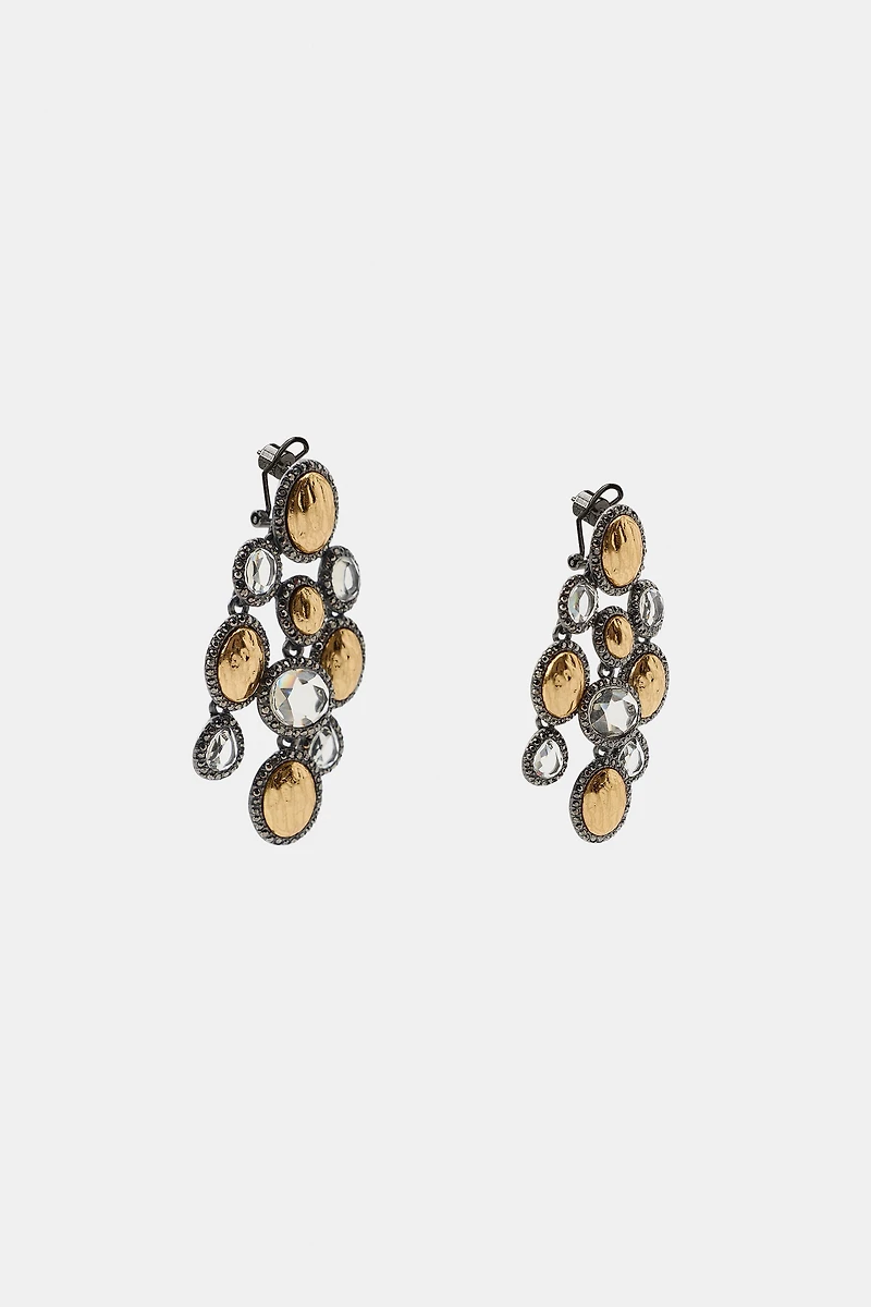 RESIN AND JEWEL WATERFALL EARRINGS